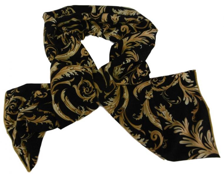 Black & Gold silky scarf